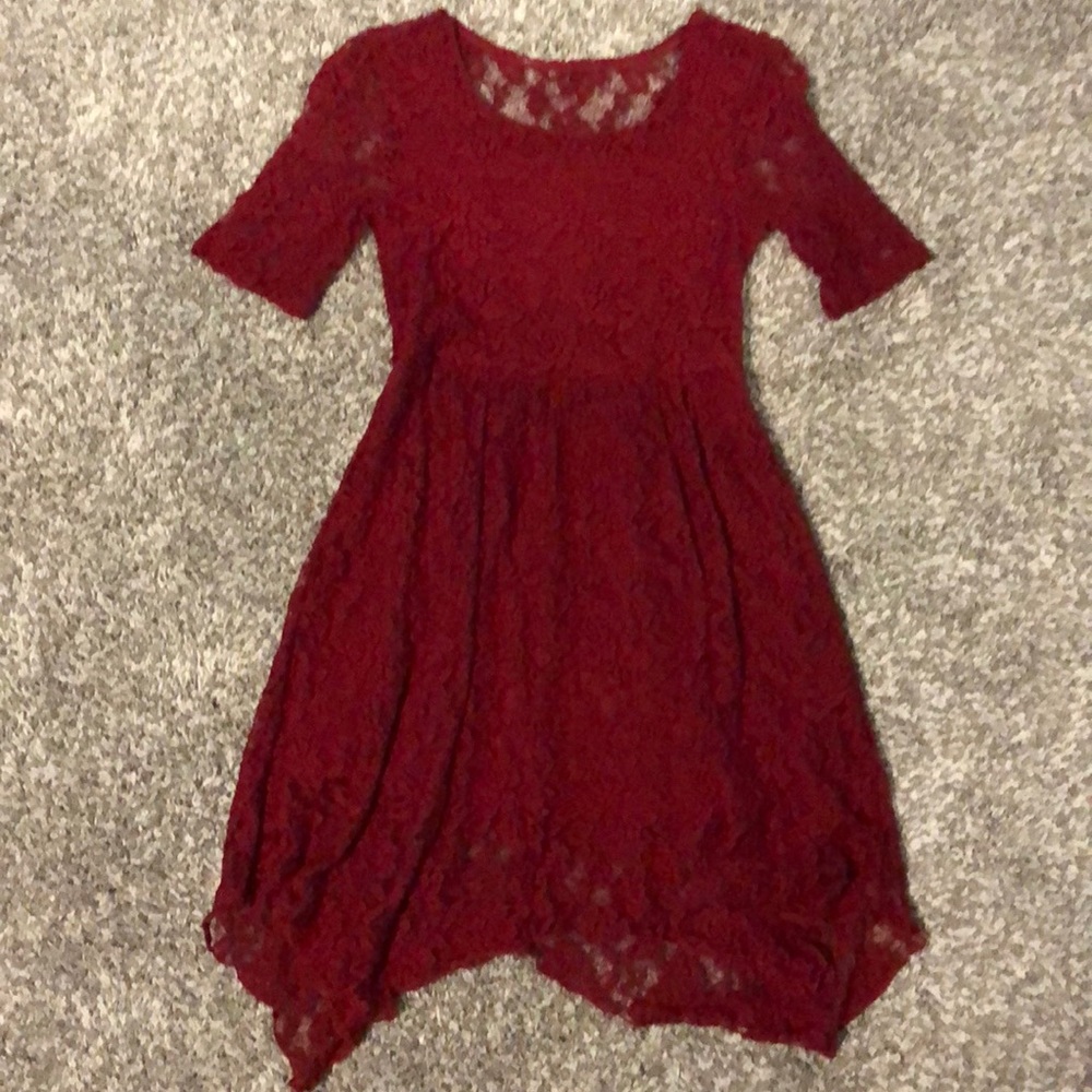 Red lace dress